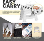 Utopia Home Folding Step Stool with Handle – 9 Inch Anti Slip Collapsible Stool – Holds Up to 300 lbs – Sturdy Plastic Step Stool Foldable for Kitchen, Bathroom and Home Use (1-Pack, White) - Image 8