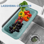 LASSHSWA Collapsible Colander for Kitchen, Over the Sink Strainer Basket for - Image 2