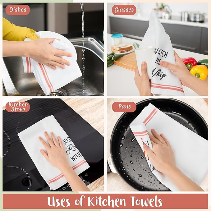 R HORSE 5Pcs Kitchen Dish Towel Funny Cookware Kitchen Dishcloth Absorbent - Image 6