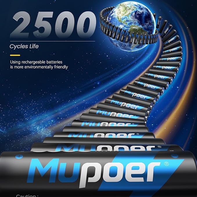 Rechargeable AA Batteries 4 Count, Lithium Battery A 1.5V 3000mWh, Double A - Image 4
