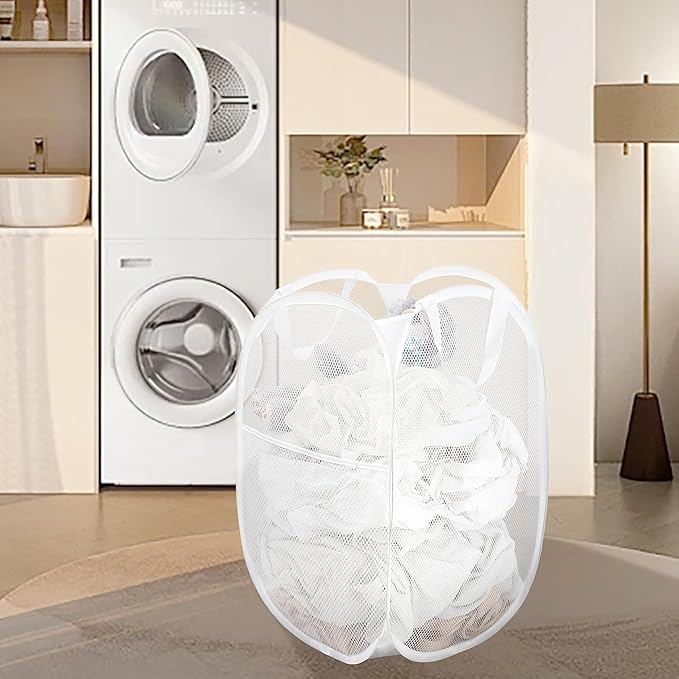 2 Pack Laundry Basket, Foldable Mesh Pop-up Laundry Hamper - Image 7