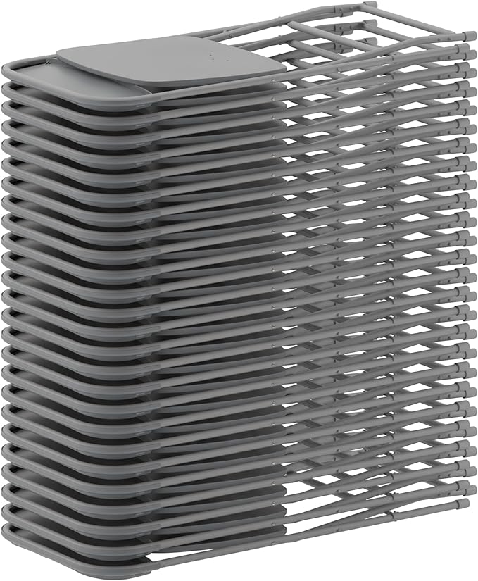 Flash Furniture Hercules Series Plastic Folding Chair - Grey - 6 Pack 650LB Weight Capacity Comfortable Event Chair-Lightweight Folding Chair - Image 16