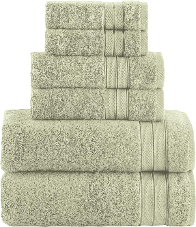 Elegant Comfort Luxury 6-Piece Towel Set, Premium Soft 100% Turkish Cotton by ELEGANTCOMFORT