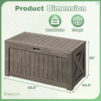 Greesum Outdoor Storage Box 120 Gallon Storage Bin with Lid for Patio Furniture, Garden Tools, Pool Supplies, Lockable, Waterproof and UV Resistant, Coffee - Image 4