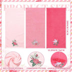 Rose Floral Hand Towels Farmhouse Pink Rose Bathroom Decor 14x29 Inch - Image 2