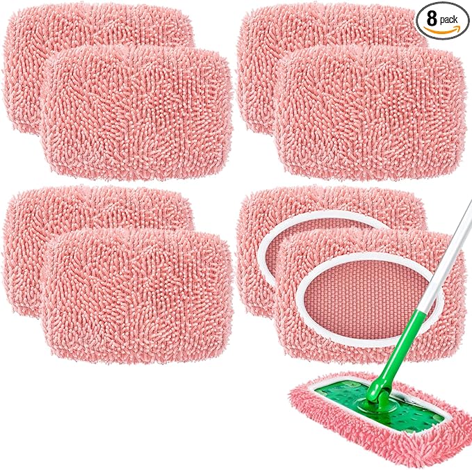 8 Pack Reusable Mop Pads Compatible by Nicemiya