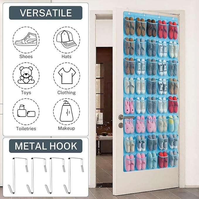 40-Pocket Over the Door Shoe Organizer - Image 2