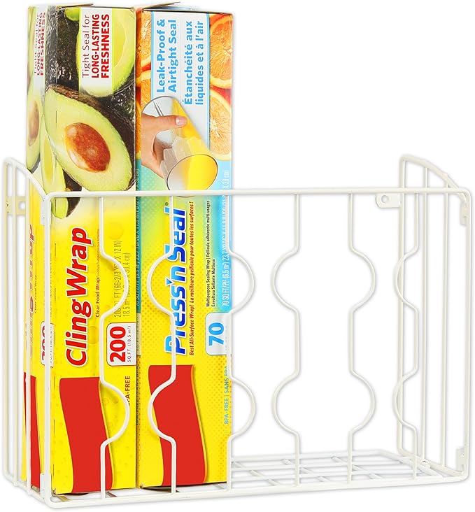 SIMPLE HOUSEWARE Wall Door Mount Kitchen Wrap Organizer Rack - Image 5