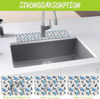 Sink Splash Guard Faucet Mat Watercolor Butterflies Absorbent Fast Drying Mat - Image 5