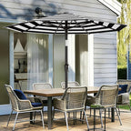 AreShark 9 FT Patio Umbrella for Outdoor, Outdoor Table Umbrella with Push Button Tilt and Crank, Outdoor Patio Umbrellas with 8 Sturdy Ribs for Market, Garden, Pool (Black & White Stripe) - Image 2