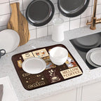 Brown Coffee Dish Drying Mat 16x18 Inch Coffee Cup Espresso Machine Pad - Image 6