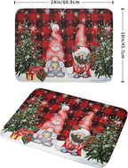 Giwawa Winter Gnome Dish Drying Mat 18x24 inch Christmas Elf Trees Snowflakes - Image 2