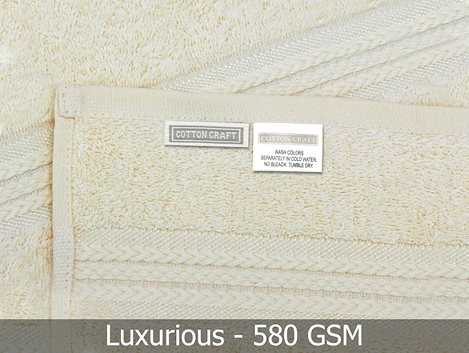 Cotton Craft Ultra Soft 12 Pack Wash Cloths 12x12 Ivory Weighs 2 Ounces Each - Image 6