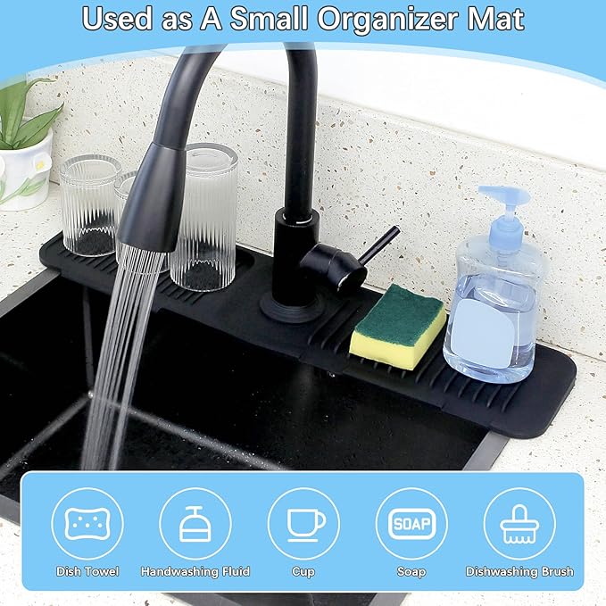 5° Slope Kitchen Sink Faucet Mat, Kitchen Sink Splash Guard, Silicone Material - Image 7