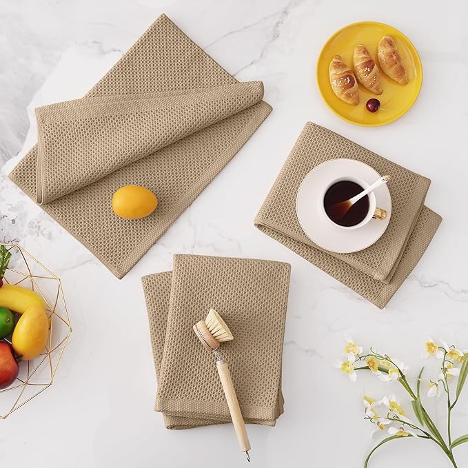Homaxy 100% Cotton Waffle Weave Kitchen Dish Towels, Ultra Soft Absorbent Quick - Image 7