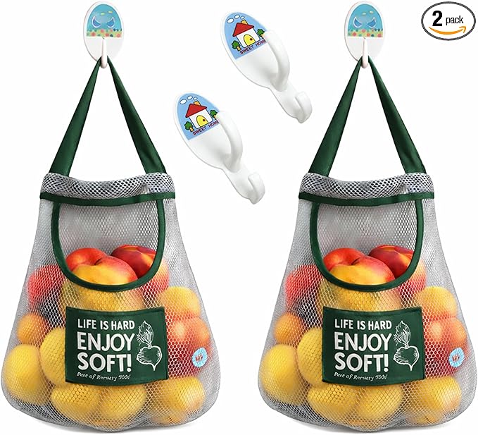 Durable Reusable Hanging Storage Mesh Bags by TAMALL