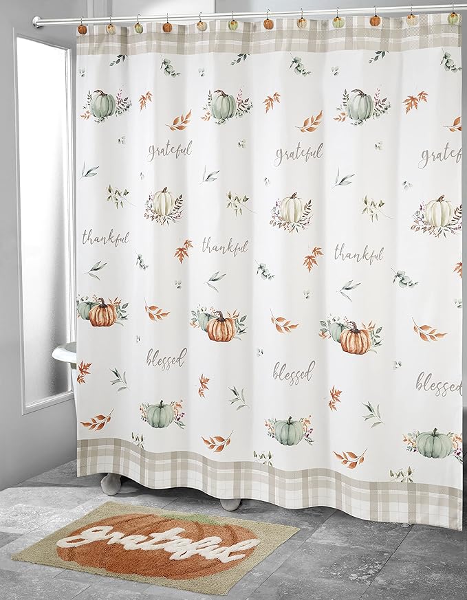 Avanti Linens - Fabric Shower Curtain, Fall Inspired Bathroom Decor - Image 3