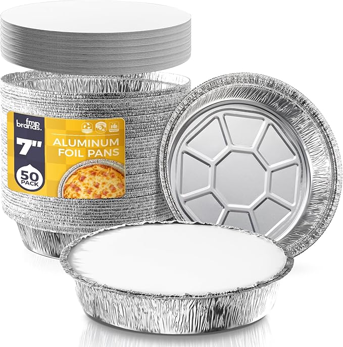 Fit Meal Prep 50 Pack 7” Round Aluminum Foil Pans by FMPBRANDS