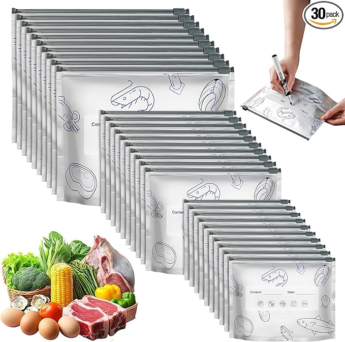 Reusable Aluminum Foil Sealable Storage Bags, 2026 New Resealable Vacuum Zipper by Unknown
