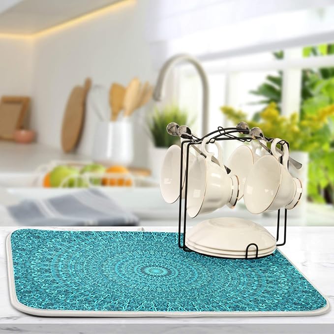 Super Absorbent Dish Drying Mat, Microfiber Fast-Drying Dish Mat, Kitchen Dish - Image 5