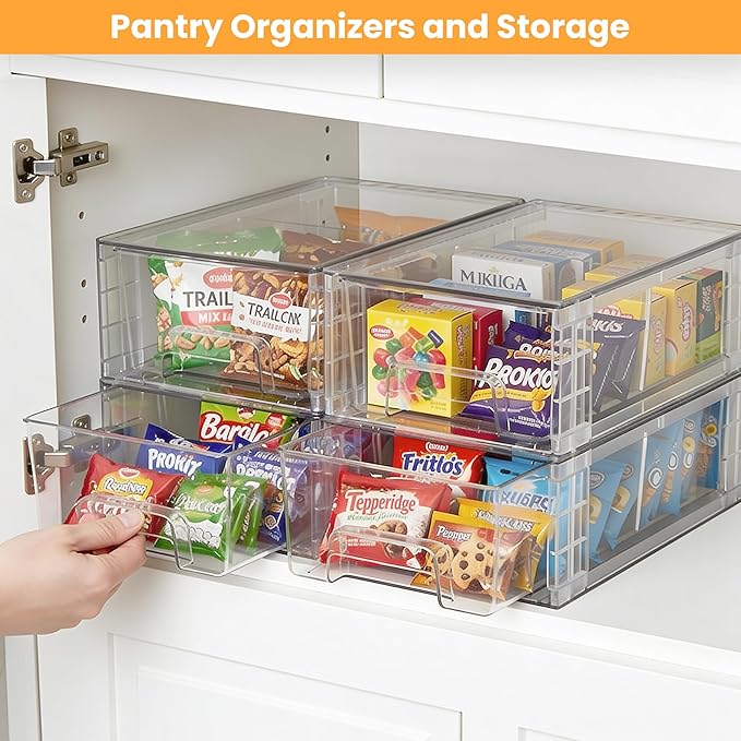 6 Pack Stackable Storage Drawers, Plastic Organizers Bins, Drawers Storage - Image 8