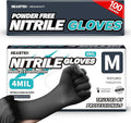 Beastek Black Disposable Nitrile Exam Gloves 100 Pcs 4Mil Chemical Resistant by Beastek