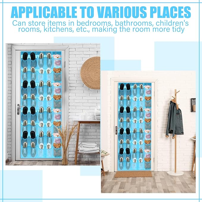 Windyun 40 over the Door Shoe Organizer Large Mesh Pocket Hanging Shoe Rack - Image 5