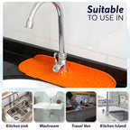 Silicone Faucet Water Catcher Mat, Soft Silicone Faucet Mat Sink Water Splash - Image 5