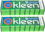 Green Multi Use Scrub Sponge. Made in Europe. 18 Pk, 4.3x2.8x1.4 inches. - Image 2