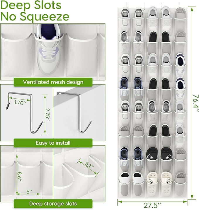 Unjumbly Over the Door Shoe Organizer - Image 2