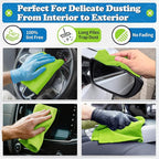 FIXSMITH Microfiber Cleaning Cloth, Shop Towels Bulk, 24 Pack Green Microfiber - Image 3