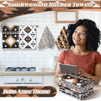 Breling Set of 6 Western Aztec Kitchen Towels Vintage Themed Dish Towel - Image 3