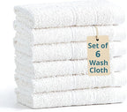 Casa Platino White Washcloths 6 Pack by CasaPlatino