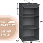 Simple Houseware 3-Shelf Hanging Closet Organizer, Fabric Storage Shelves - Image 2
