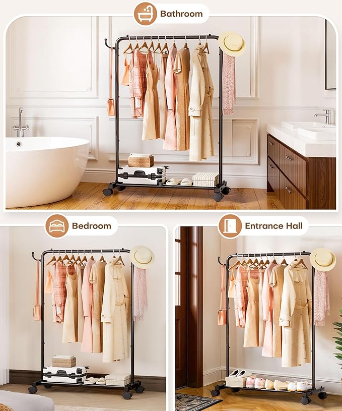 Homde Rolling Clothes Rack - Image 8