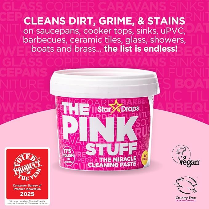 Stardrops - The Pink Stuff Miracle Cleaning Paste & SQeeZY Scrubber Sponge - Image 2