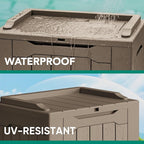 Devoko 30 Gallon Resin Deck Box 2 Pack Outdoor Indoor Waterproof Storage Box for Patio Furniture Pool Accessories Storage for Cushion Garden Tools (Light Brown, 2 Pack) - Image 3