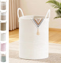 Tall Laundry Basket with Handles, 58L Portable Dirty Clothes Hamper, Boho by SunNewt
