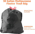 Amazon Basics 30 Gallon Flextra Strength Multipurpose Drawstring Trash Bags - Image 3
