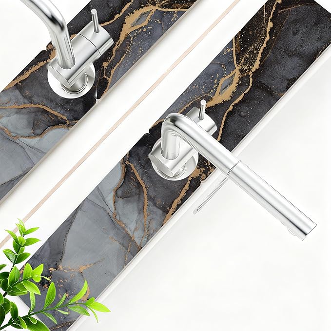 Stone Faucet Mat for Kitchen Sink, 23.6" Fast Drying Around Faucet Diatomite by GulongYa