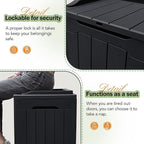 Greesum 31 Gallon Resin Deck Box All Weather Outdoor Storage Boxes for Patio Furniture Set,Outdoor Toys,Garden Tools,Black - Image 4
