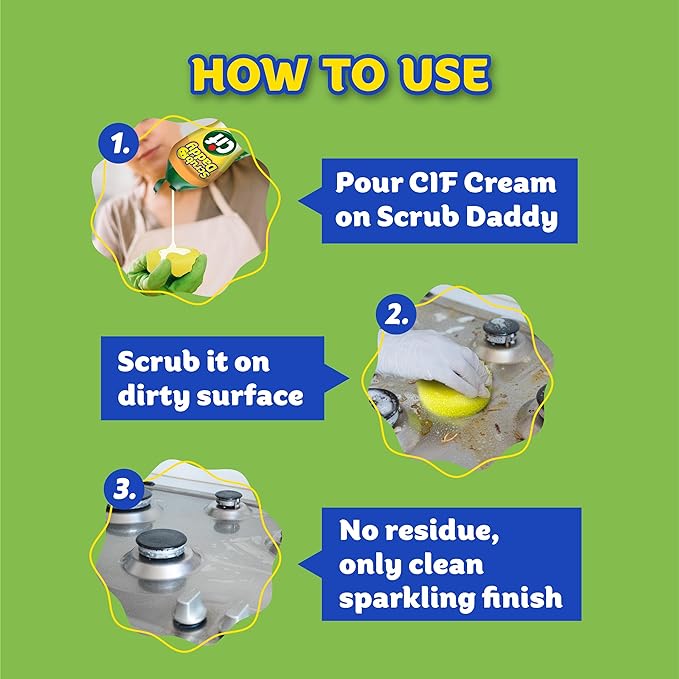 Scrub Daddy Cif Cream All Purpose Cleaner, Lemon - Image 6