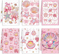 Breling Set of 6 Pink Beach Kitchen Towels Coastal Beach Dish Towel Bathroom by Breling