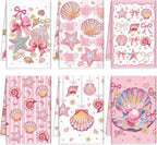 Breling Set of 6 Pink Beach Kitchen Towels Coastal Beach Dish Towel Bathroom by Breling