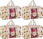 VENO 4 Pack Moving Bags, Large Christmas Storage Bins by Veno