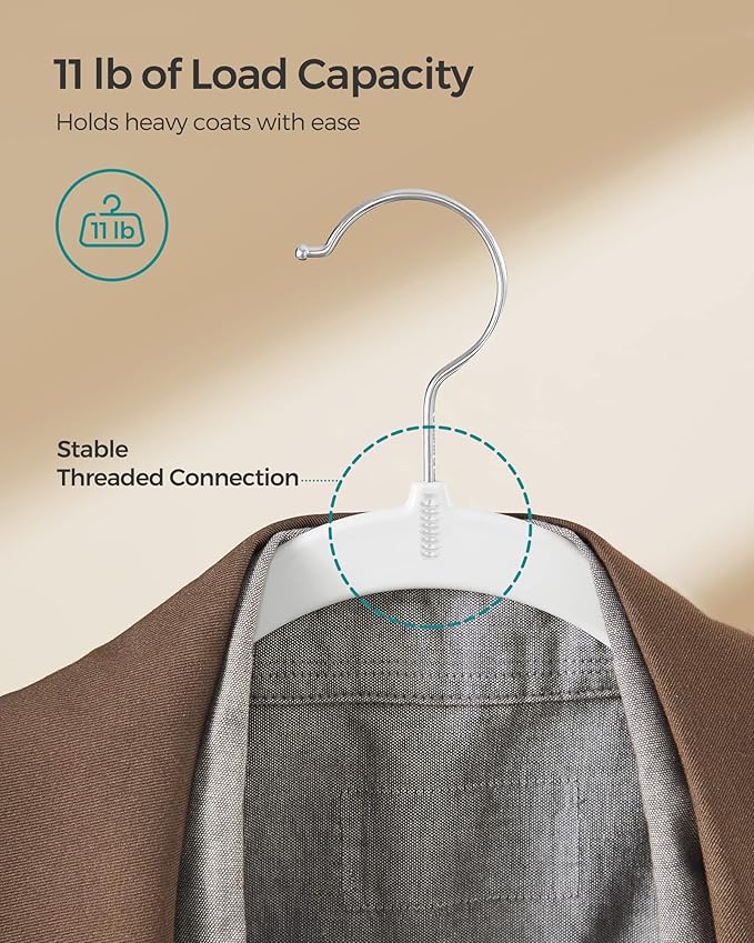 SONGMICS Clothes Hangers, Space-Saving, Cloud White UCRP050W05 - Image 3