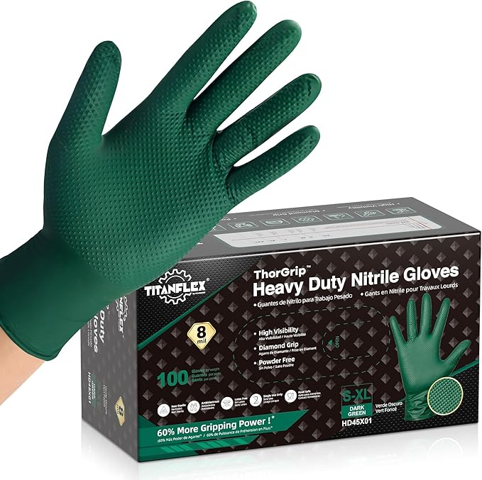 TitanFlex Heavy Duty Industrial Nitrile Gloves by TitanFlexDisposableGloves