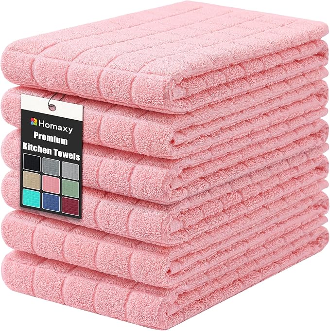Homaxy Premium Cotton Kitchen Towels 16"x 28", Large Natural Ring Spun 390 GSM by Homaxy