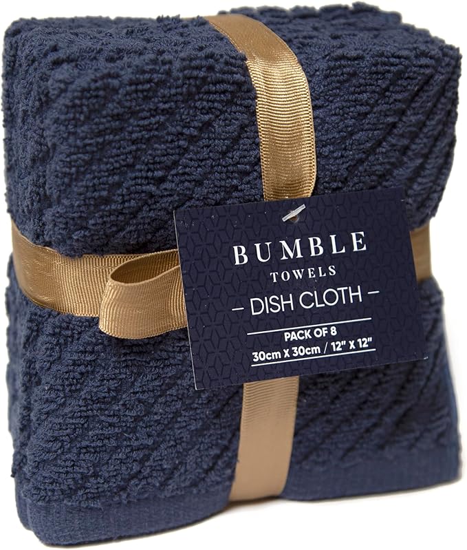Bumble Towels Premium Kitchen Dish Cloths | 8 Pack | Diagonal Deluxe Dish Cloth - Image 3