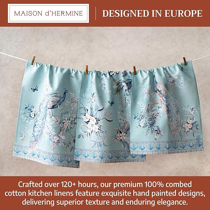 Maison d' Hermine Kitchen Towel 100% Combed Cotton Premium Set of 3 - Image 3